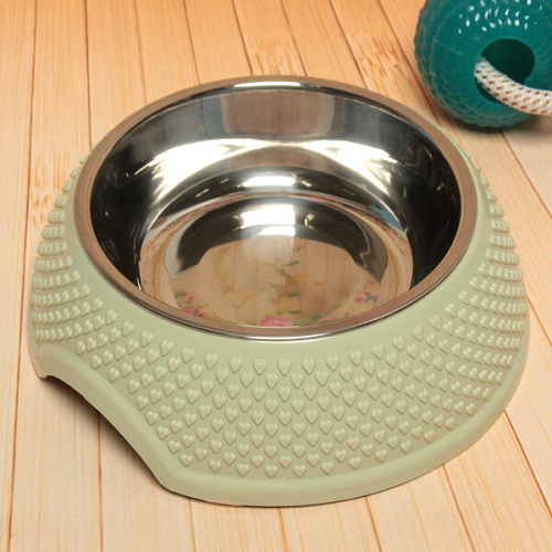 Миска металлическая Колор-Сердце 250мл 18,86см на пластиковой подставке, цвет зеленый_6