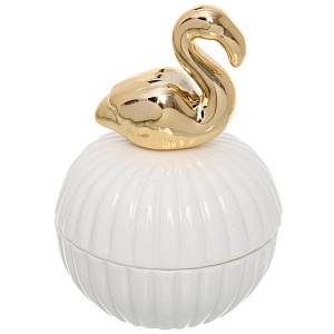 Шкатулка керамическая "GOLD Podarok", лебедь, цвет белый, 8*10,5*3см (в инд. коробке)