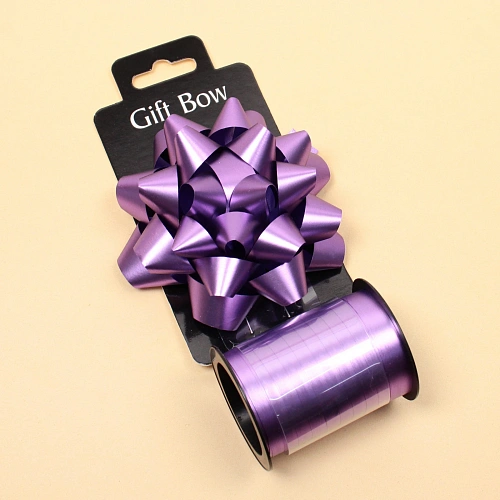 Набор для декорирования Романс бант d=10  см, лента 1,6 см (10м), Фиолетовый_3