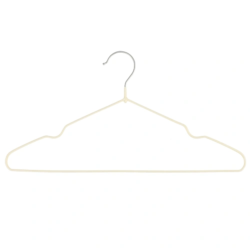 Плечики металлические нескользящие с полимерным покрытием 7шт "ТАРТИТАН", цвет белый, 41см (лейбл Селфи)