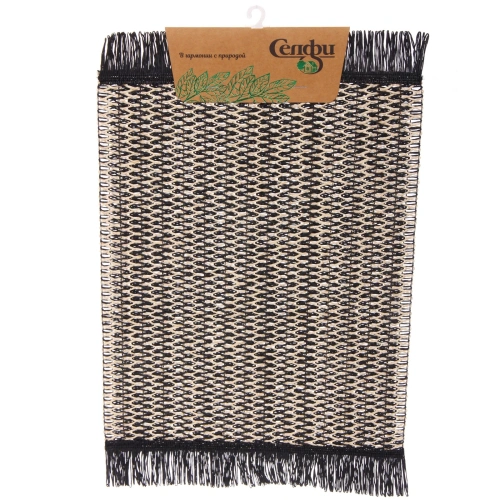 Салфетка на стол 30*45см "Бохо" плетеная, черная 