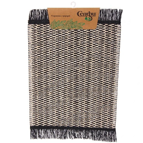 Салфетка на стол 30*45см "Бохо" плетеная, черная 