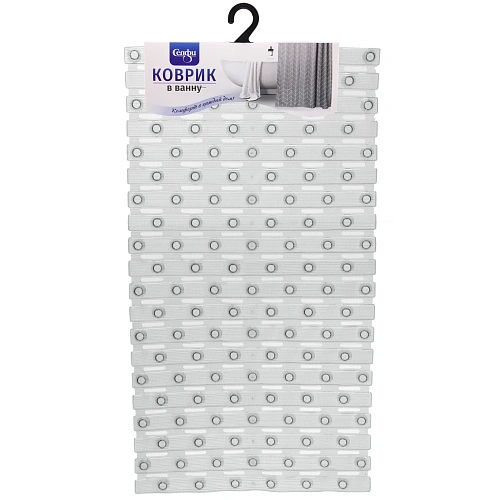 Коврик в ванну 67х37 "Сити" серый