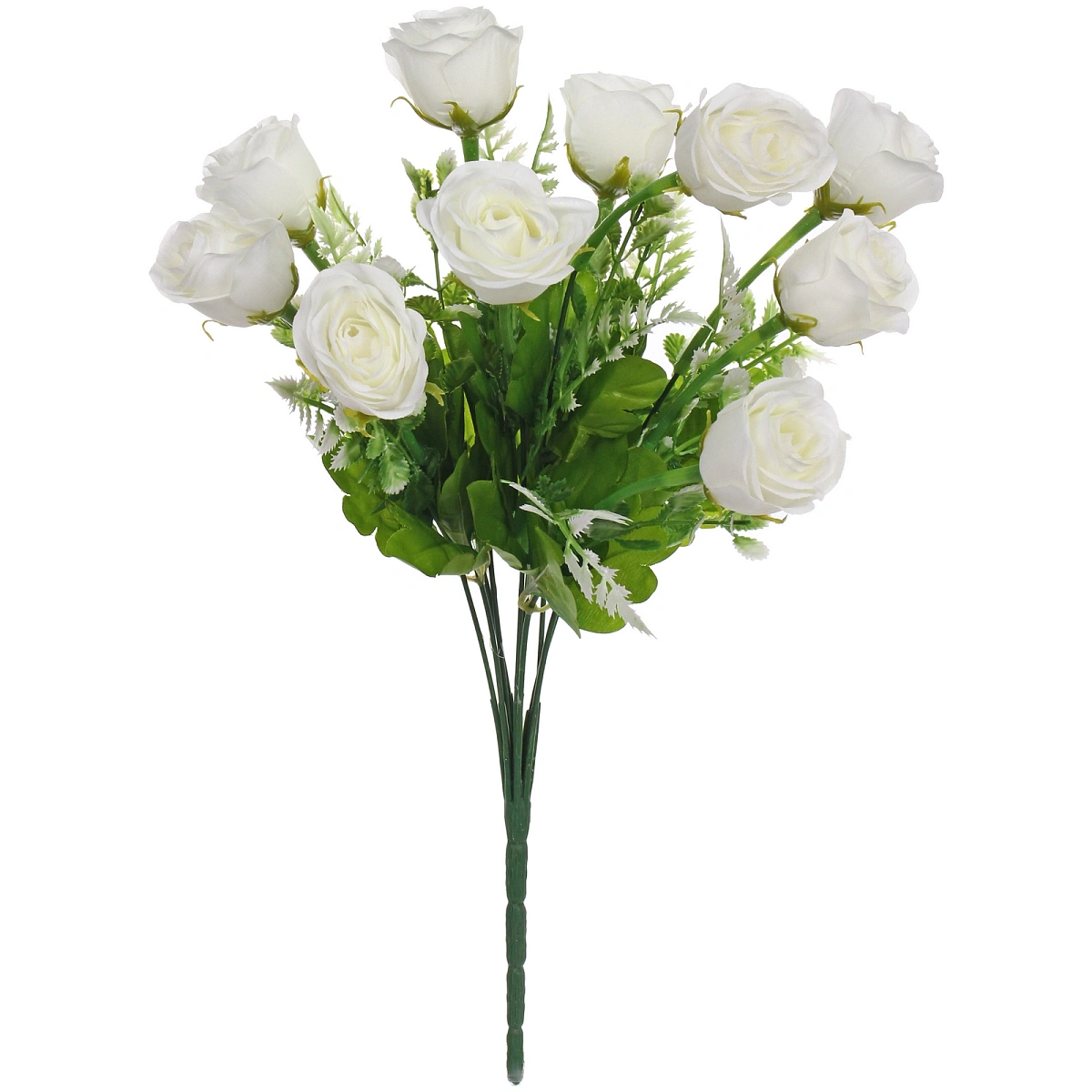 Искусственные цветы "Розовый букет" 42см 10 цветков белые