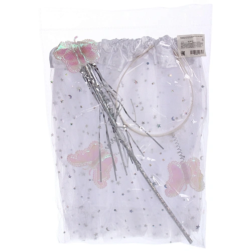 Карнавальный костюм Звездное небо (юбка, ободок, волшебная палочка), Белый_5