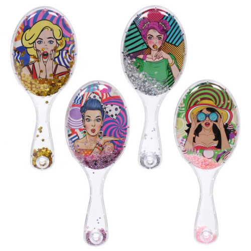 Расческа массажная овальная "Коллекция ИМАНИ - ЭТНИКА", микс 4 дизайна, 23*7см (подвес)