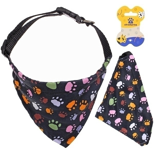 Ошейник с банданой для кошек и собак мелких пород Стильный БРО, принт лапки, рL, 24,516см (лейбл)_5