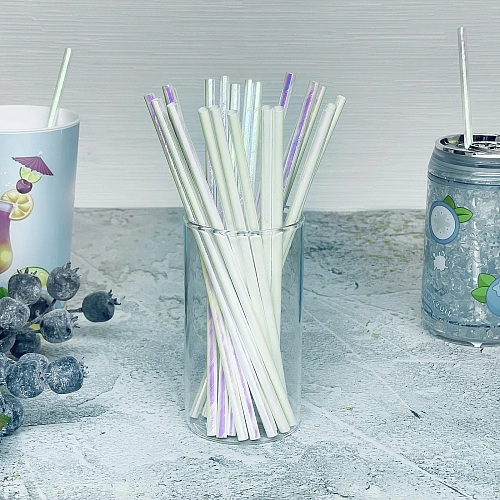 Трубочка для коктейля "Волшебство" 19,5 см d-6 мм (набор 25 шт), Перламутр