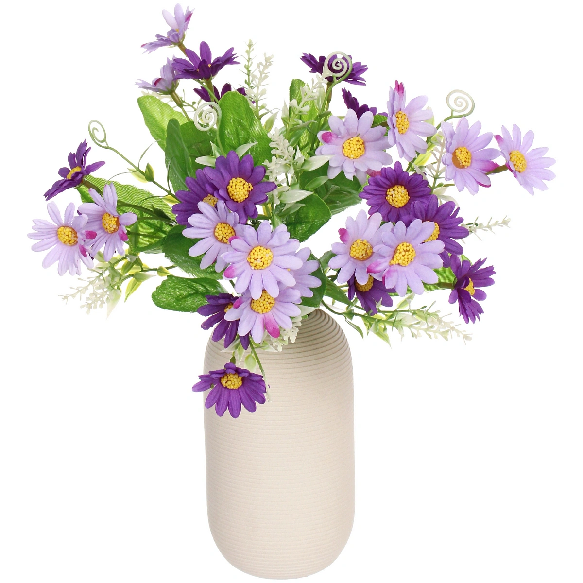 Искусственные цветы "Ромашки" 29см 28 цветков сиреневые