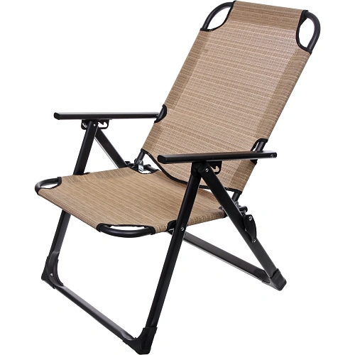 Кресло складное с подлокотниками Люкс, 6264100 см, беж+серый,3 положения_4