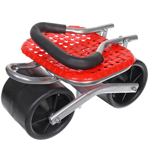 Стул садовый на колесах для прополки и работы в саду 354714см с поворотным механизмом(360°) складная спинка, цвет красный_6