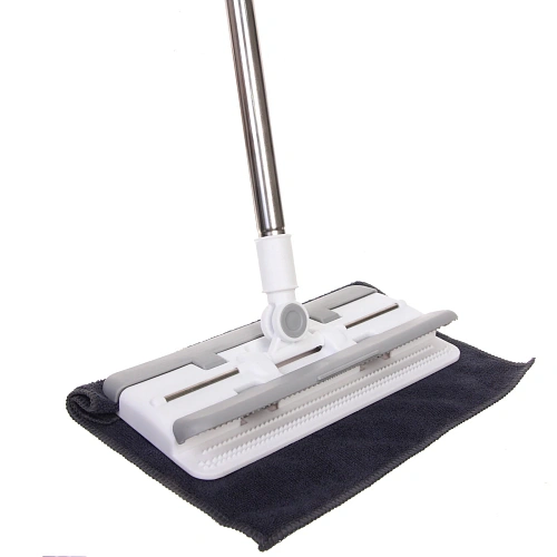 Швабра зажимная ручка 110см в комплекте 2 салфетки_9