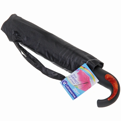 Зонт мужской полуавтомат Ультрамарин - Томас, цвет черный, ручка крючок, d98см_10