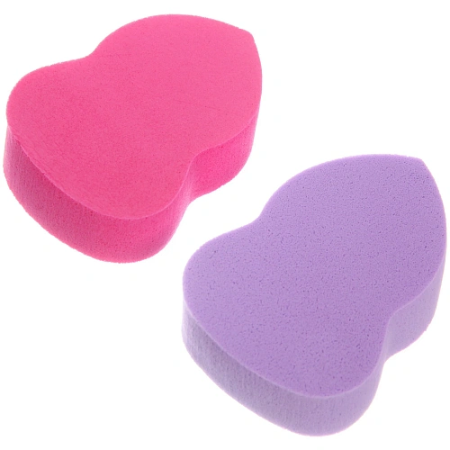 Спонжи для макияжа 2шт ЭФФЕКТО, микс два цвета розовый и фиолетовый, 26см_4