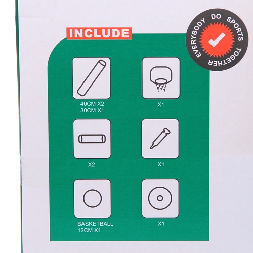 Набор тренировочный для баскетбола ZG270-225 кольцо с подставкой 150 см, сетка, мяч 12 см, насос_7