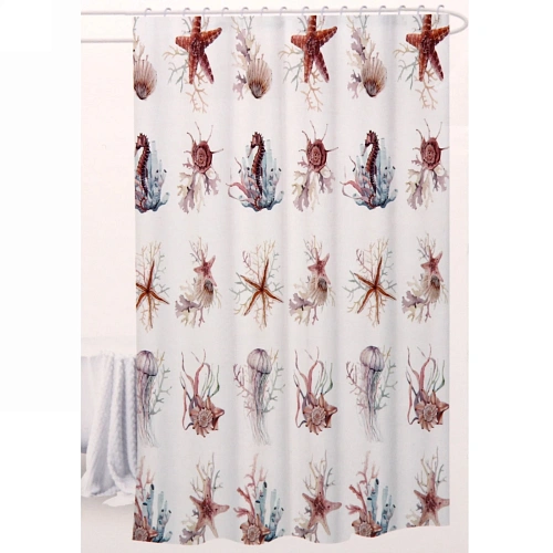 Штора для ванной EVA 180*180 "Морские жители" (без колец)