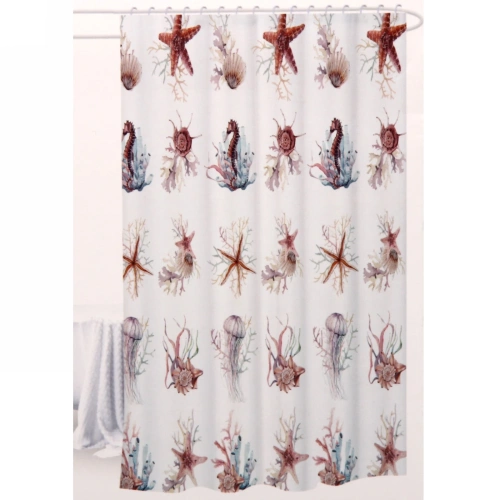 Штора для ванной EVA 180*180 "Морские жители" (без колец)