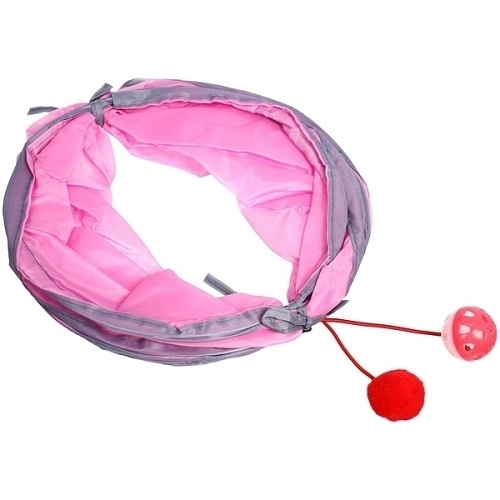 Игровой туннель для животных МурМяу, цвет розовый, 4625см_5