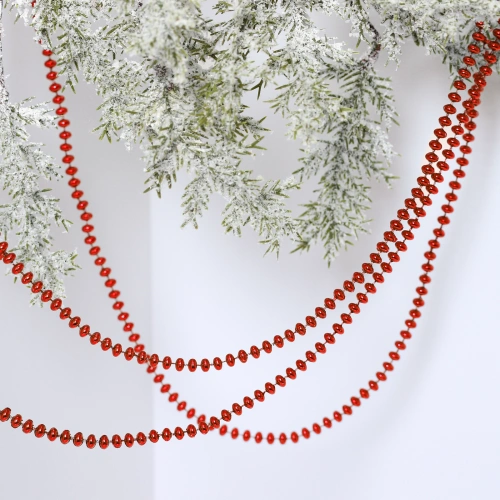 Бусы на ёлку 2,0 м "Жемчуг" 0,68 см, Красный