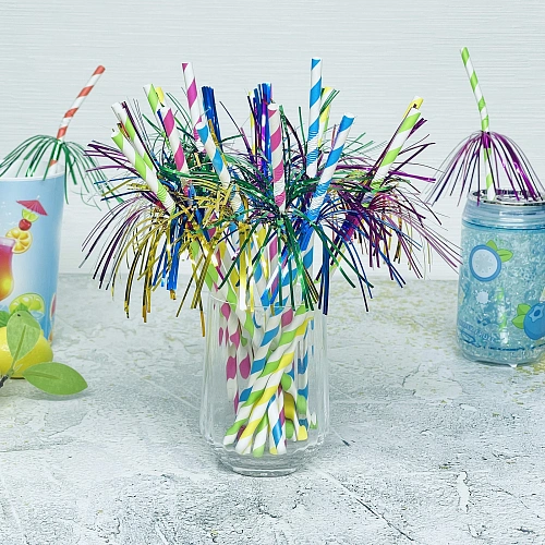 Трубочка для коктейля "Лето", 24 см, d-6 мм (набор 20 шт), микс