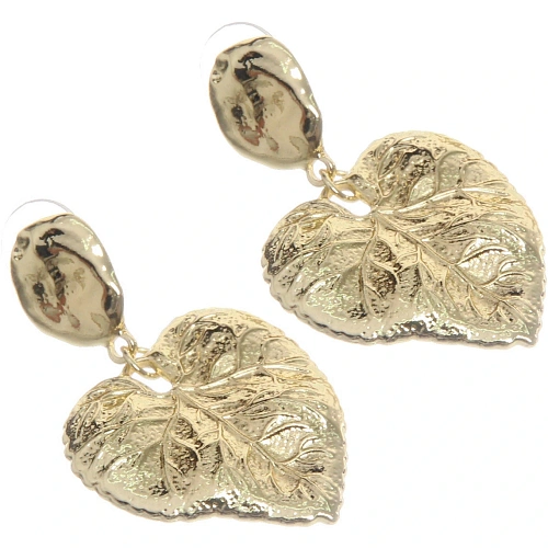 Серьги ЭЛЛОДИ, листья, цвет золото и серебро, 35см_6