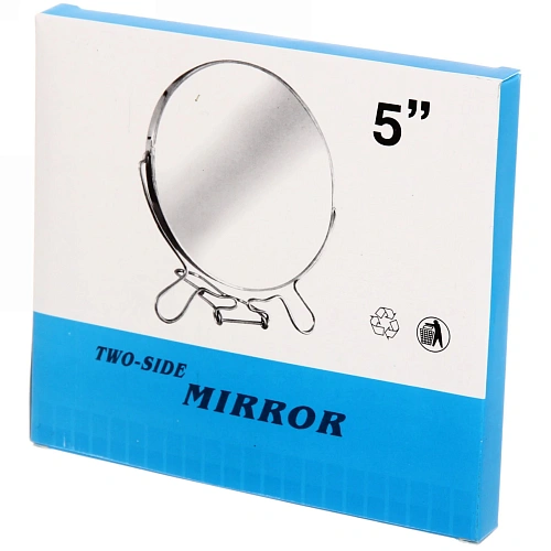 Зеркало настольное в металлической оправе Модерн круг, двухстороннее d11,5см_5