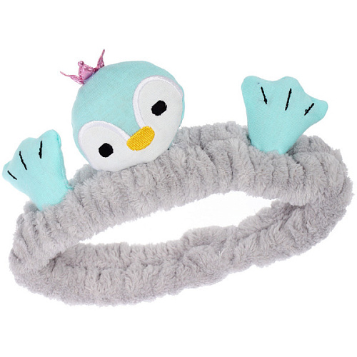 Повязка на голову косметическая ДАЙМОНД РУШ, цвет лавандовый, пудровый, небесный и серый, 2055см (ZIP пакет)_12