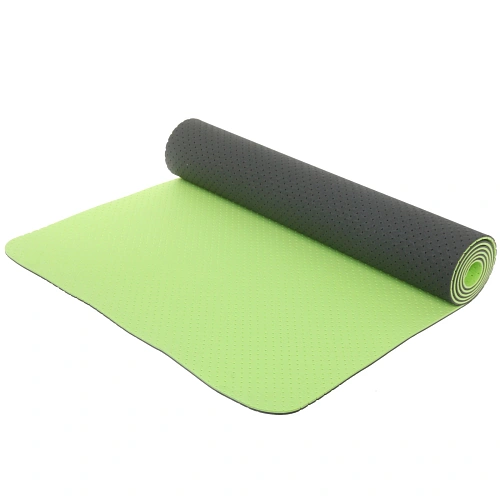 Коврик для йоги 6 мм 183х61 см Sports time перфорированный (ТРЕ), салатовыйсерый_6