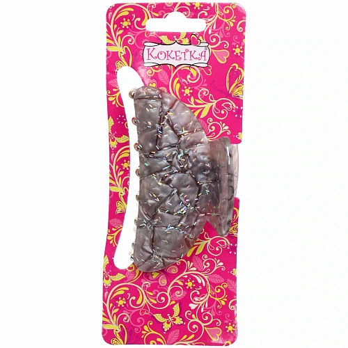 Заколка-краб для волос  ЭЙФОРИЯ, мира, микс 6 цветов, 8см (блистер Кокетка)_11