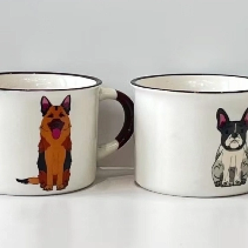 Кружка керамическая 210мл "Собаки", микс рисунков