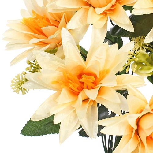 Искусственные цветы Цветочная мелодия Астры 50см 9 цветков желтые_5