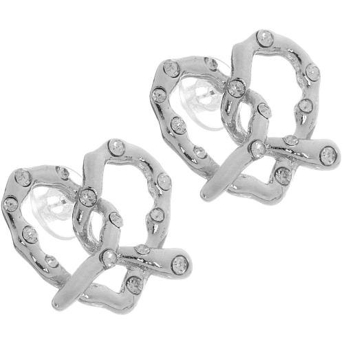 Серьги ЭЛЛОДИ, сердечки, цвет золото и серебро, 4,22см_8