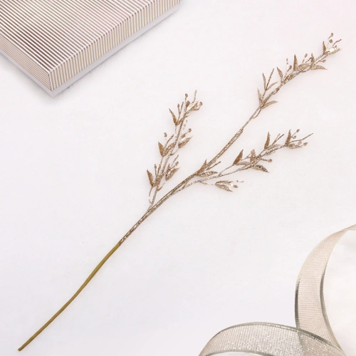 Ветка декоративная "Сказочные блики" 65 см, Шампань