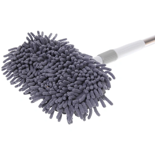 Швабра с насадкой из микрофибры, телескопическая ручка 77-120см силиконовое основание ZY5011_19