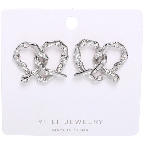 Серьги ЭЛЛОДИ, сердечки, цвет золото и серебро, 4,22см_7