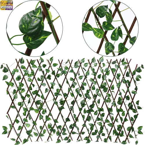Забор декоративный "Изящная изгородь" при ширине при ширине 2 м высота 0,4 м (h-0.7м в сложенном), Зеленый
