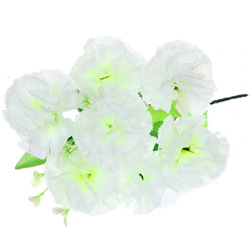 Искусственные цветы Букет Гвоздик 34см 7цветков белые_4