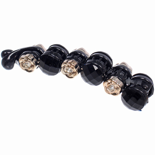 Заколка - банан для волос в пакете PREMIUM, парадиз, цвет чёрный, 10см_5