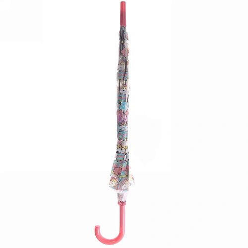 Зонт-трость женский купол Единорог микс 4 цвета, 8 спиц, d-82см, длина в слож виде 82см    _20