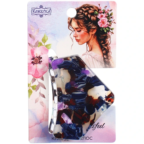 Заколка - краб для волос AKS-EMPIRE, треугольник, цвет микс 6 цветов, 4,53см_12