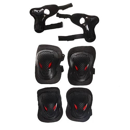 Защита комплект универсальный KL-228 (колени,локоть,кисть,7-12 лет) цв.черный в сумке