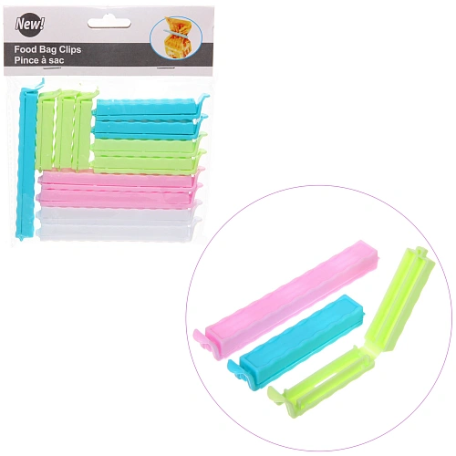 Зажим для пакета "Ассорти" 12шт (4шт*11,5см, 4шт*8см, 3шт*6см, 1шт*12см))