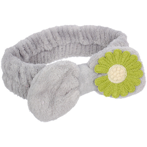 Повязка на голову косметическая ДАЙМОНД РУШ, ромашка, цвет лавандовый, пудровый, небесный и серый, 2055см (ZIP пакет)_3