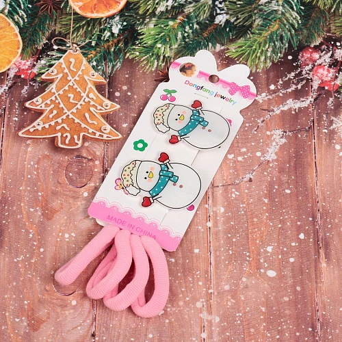 Аксессуары для волос детские 6шт БИСКВИТ, Снеговик,146см_3