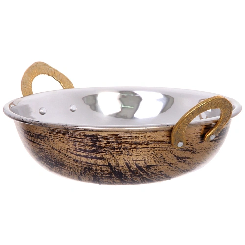 Сковорода Кадхай из нержавеющей стали 16см цвет Антик_4