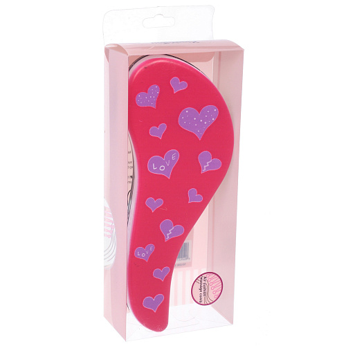 Расческа массажная компактная АМОР, микс 4 дизайна, 187,5см (PVC коробка)_4