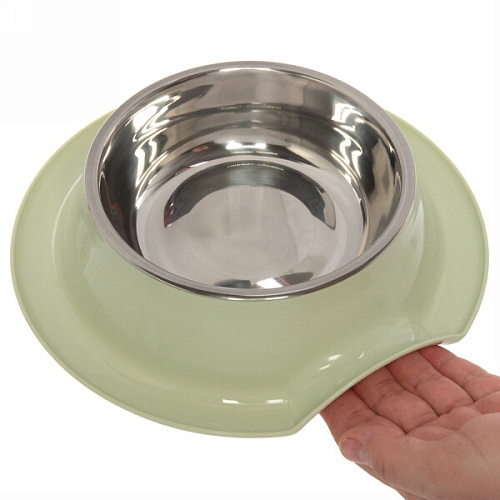 Миска металлическая Колор-Примула 250мл 21,55,5см на пластиковой подставке, цвет зеленый_4