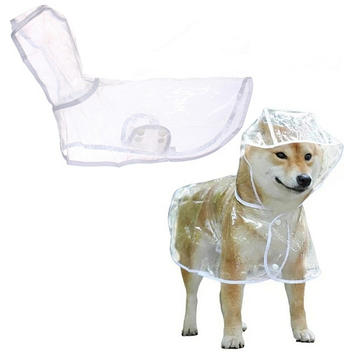 Дождевик для мелких пород собак KOMFORT, прозрачный, р S_13