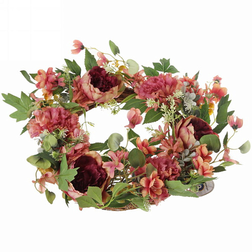 Искусственный цветы венок Принцесса 45см цвет нежно-розовый_10