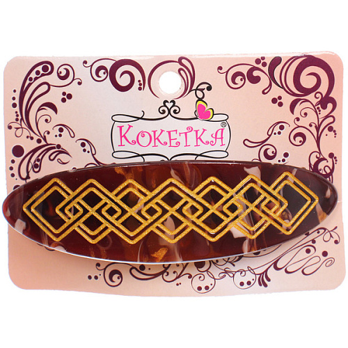 Заколка - автомат ЭКЛЕР, форма прямоугольная, чери, микс 6 цветов, 102,3см (блистер Кокетка)_5